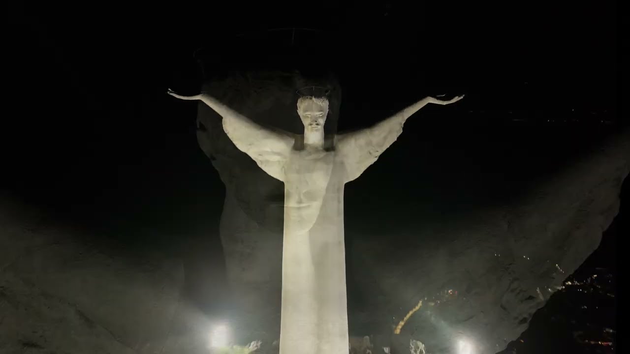 Cristo di Maratea by night 4K