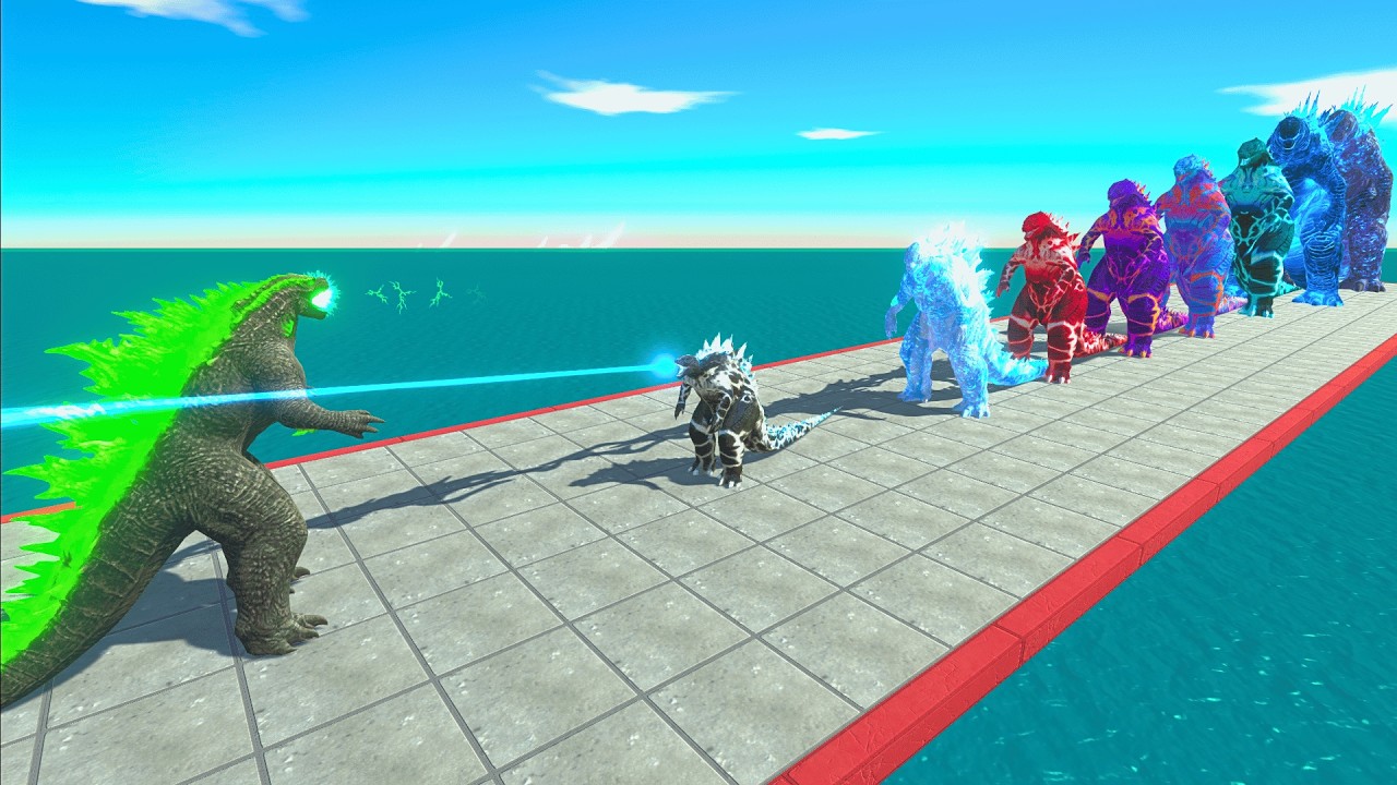 All Godzilla Evolutions vs 10 Levels of Color Supercharged Godzilla - ARBS Size Comparison