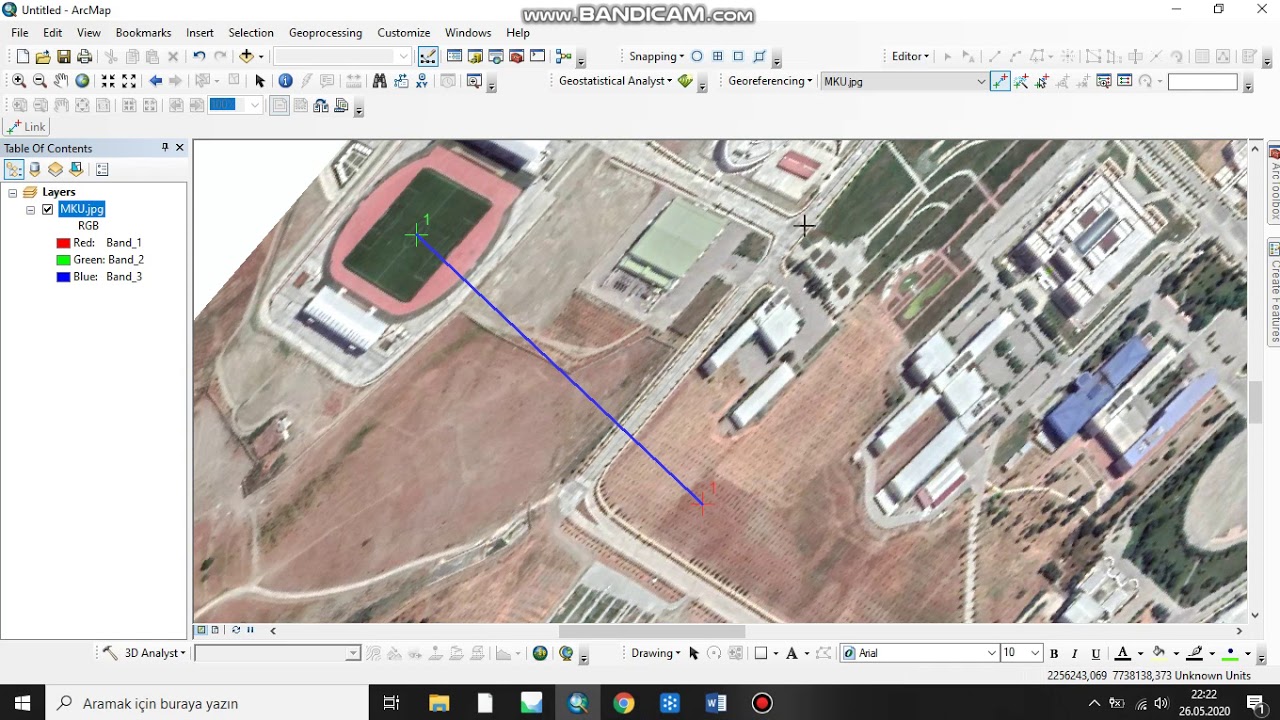 sayısallaştırma koordinat girme cbs arc map mku hmku coğrafya