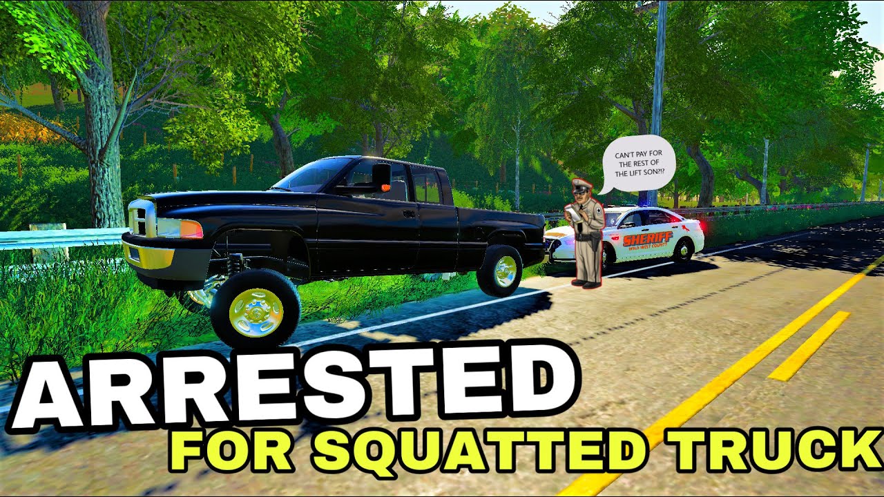 COPS ARREST ME BECAUSE THEY HATE MY SQUATTED TRUCK *TRUCK MEET* || Farming Simulator 19