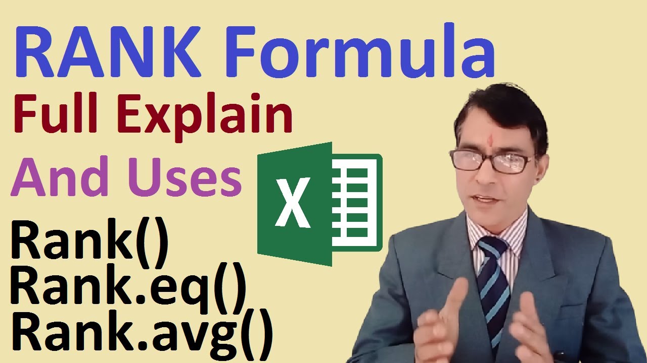 How to calculate Rank in excel | Rank, Rank.EQ and Rank.AVG formula in excel | Excel rank report