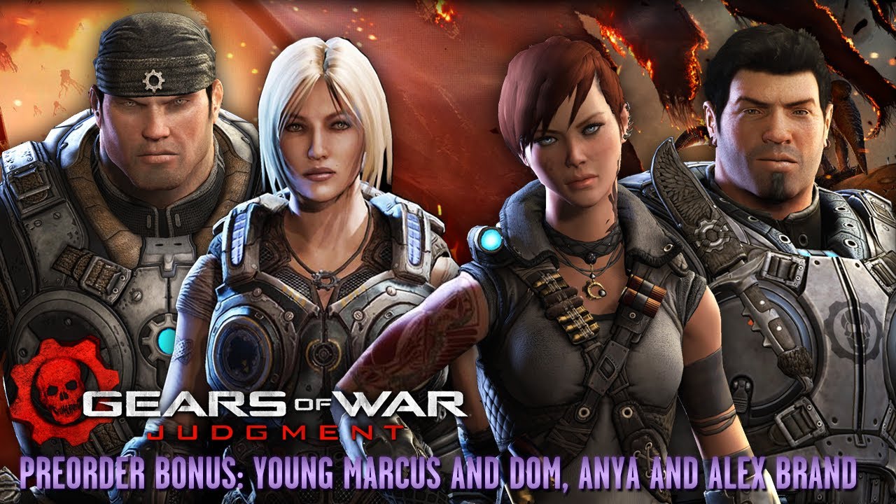 Gears of War: Judgment — персонажи предзаказа — юный Маркус, юный Дом, Аня Страуд и Алекс Брэнд
