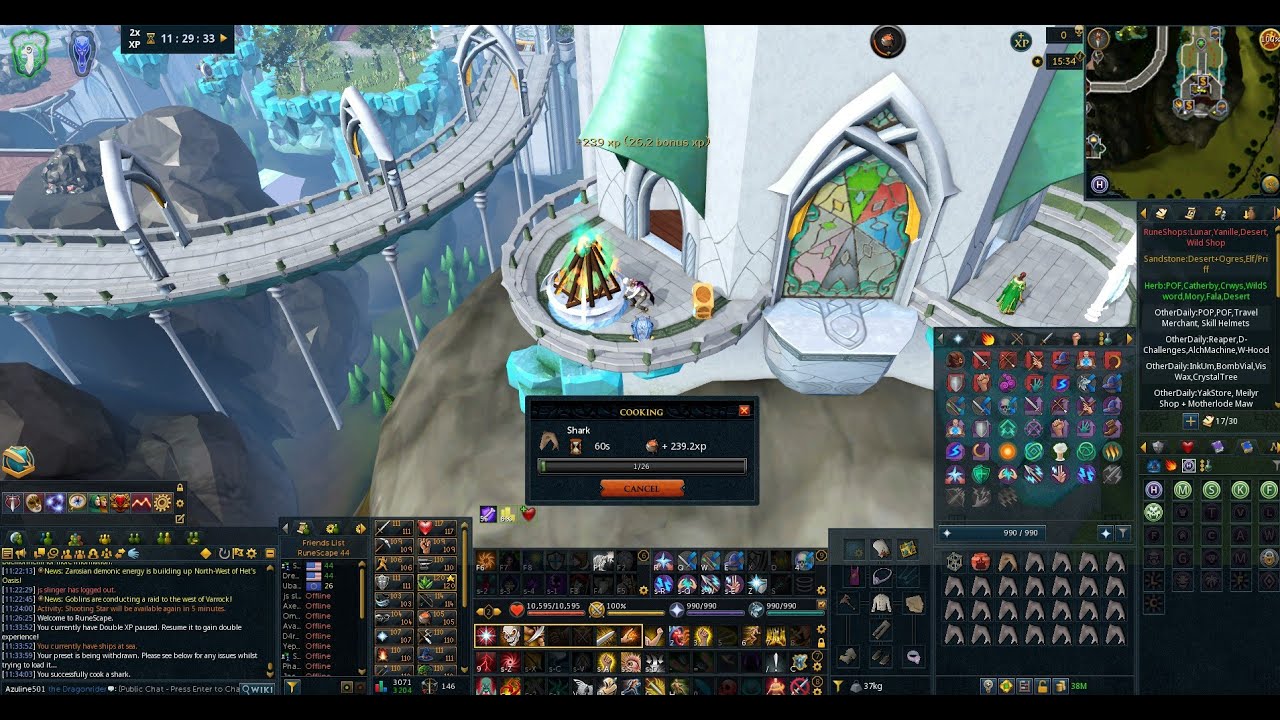 Got 110 Firemaking, Then Train Cooking to 106, then Start Training Thieving (DDOSed near End) | RS3