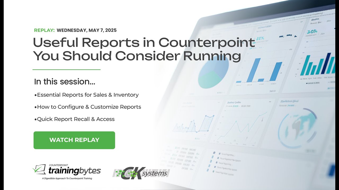 [REPLAY] May 7, 2025 - Which Useful Reports to Run in NCR Counterpoint Point of Sale - 4K