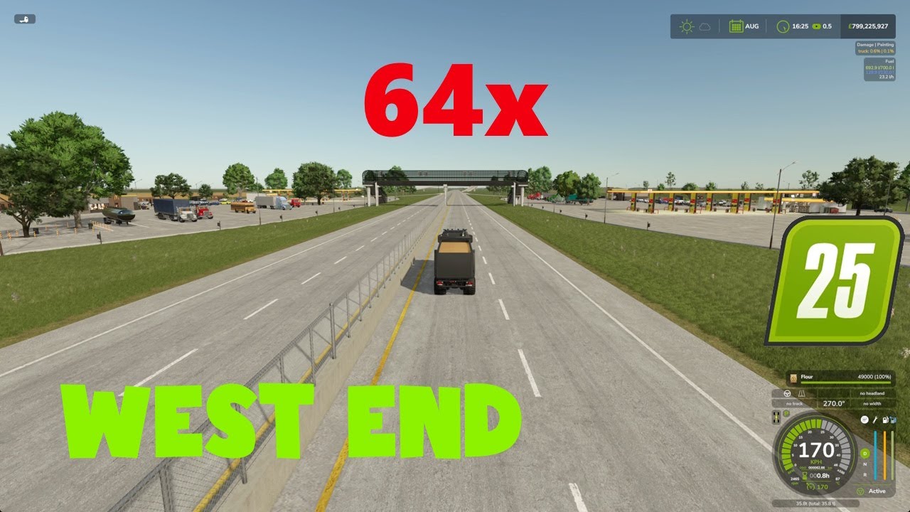 FS25 WestEnd 64x Map💚Driving to the Habour sell point💚