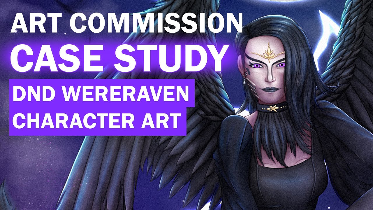 Art Commission Case Study - DnD Wereraven Character Art