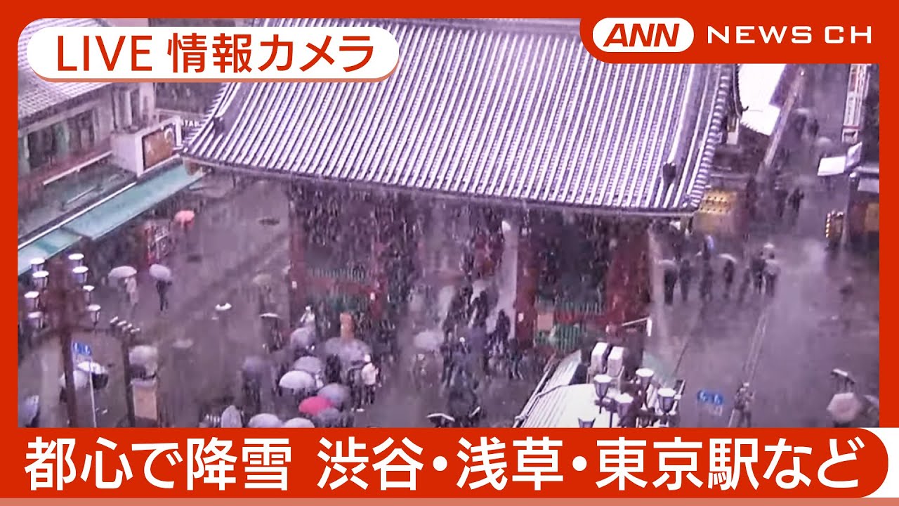 【ライブ】関東で季節外れの大雪 都心でひょう スカイツリー・渋谷・浅草・東京駅などの様子を配信 中央道などで通行止め 東名高速などでは速度規制【LIVE】(2025年3月19日) ANN/テレ朝