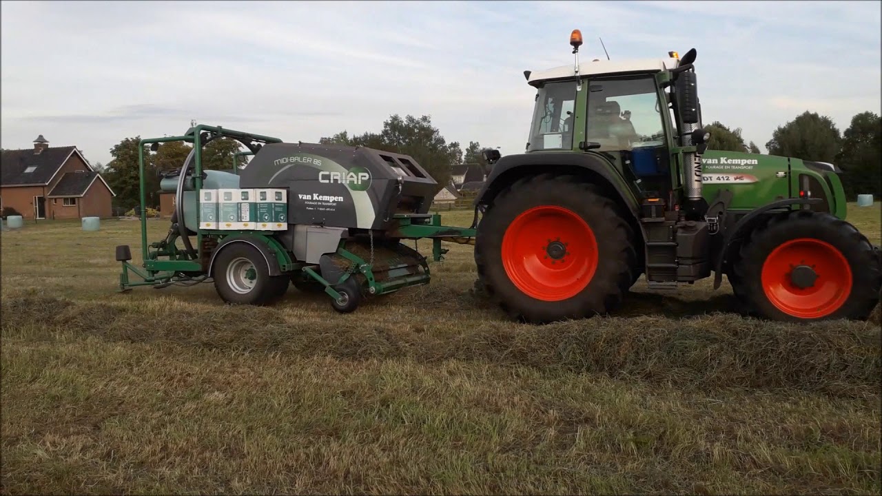 Mini rondebalen persen | fendt 412 |  Criap Midi Baler 85 | van Kempen