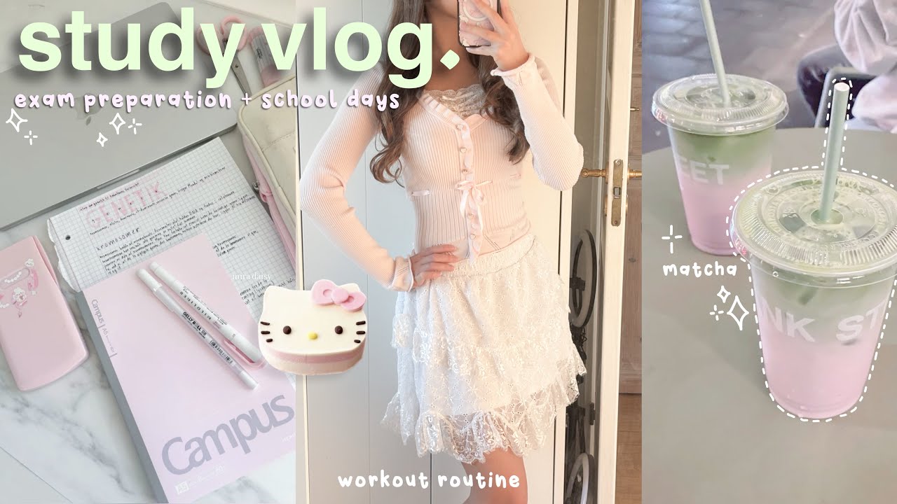 school-girl diary🍵🎀 | realistic school week in my life: study at the library, pilates, ballet class