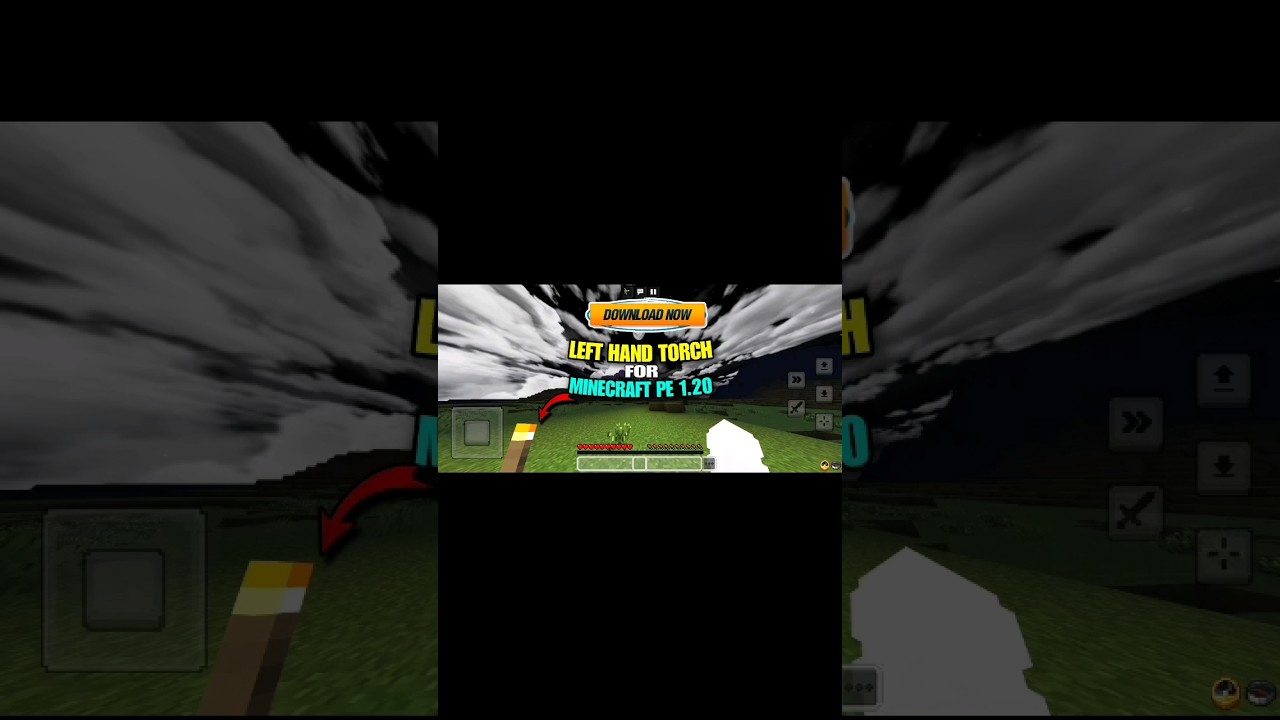 dynamic light mod minecraft pe 1.20🥶😈🥵 | left hand torch in minecraft pe 1.20 | #minecraft #shorts