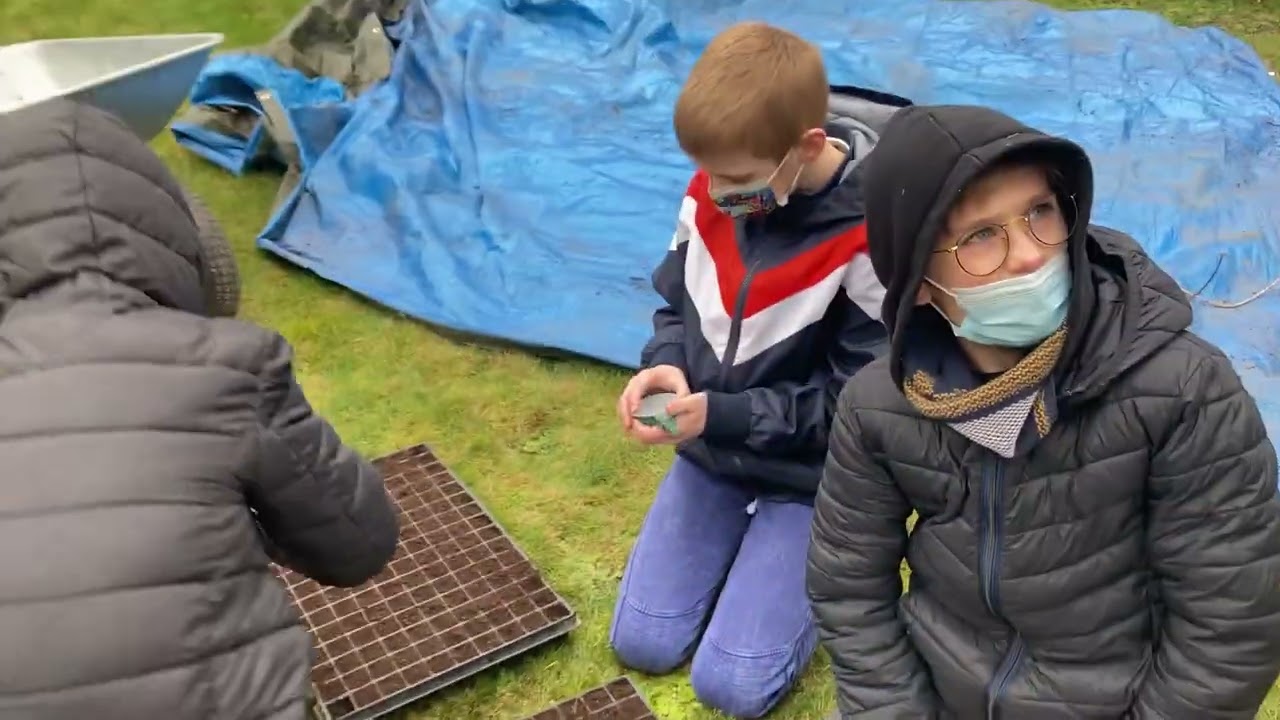 Coll&egrave;ge Sainte-Famille : 6e Sport & Nature, entretien du potager (1)