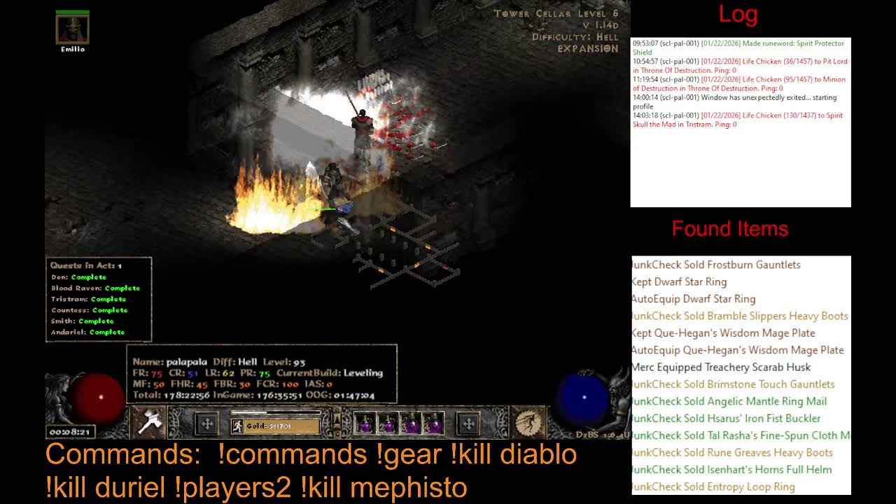 Diablo 2 played by AI - Paladin - Day 15 (new commands available)