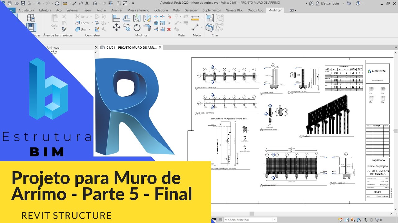 Projeto de Muro de Arrimo no Revit  - Parte 5 Final