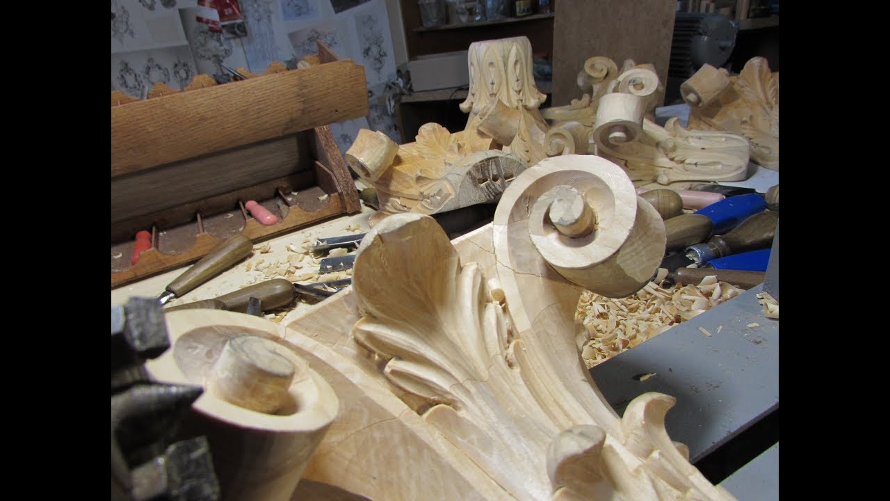 2/2Carved Capital//Різьба по дереві.Капітель різьблена.детальний процес виготовлення.