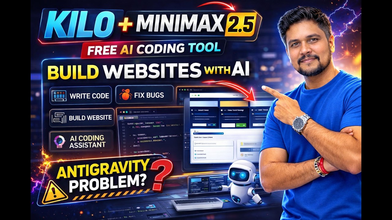 Kilo Code + MiniMax 2.5 Full Tutorial | FREE AI Coding Tool | Antigravity Problem Explained