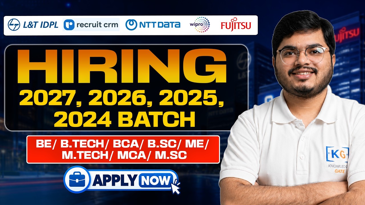 5 Off Campus Jobs 2026 | 2024-2027 Batch | BTech, BCA, MCA Freshers Apply