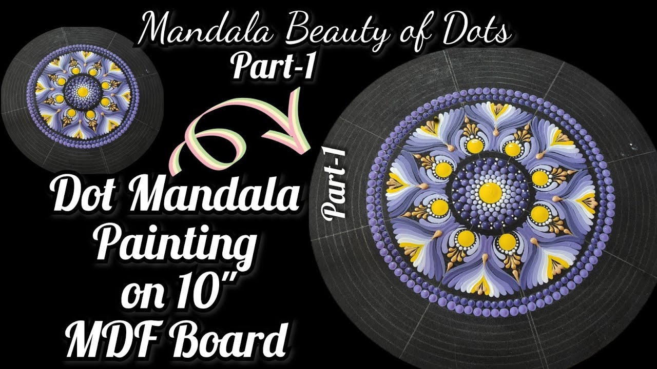 Dot mandala painting tutorial on 10
