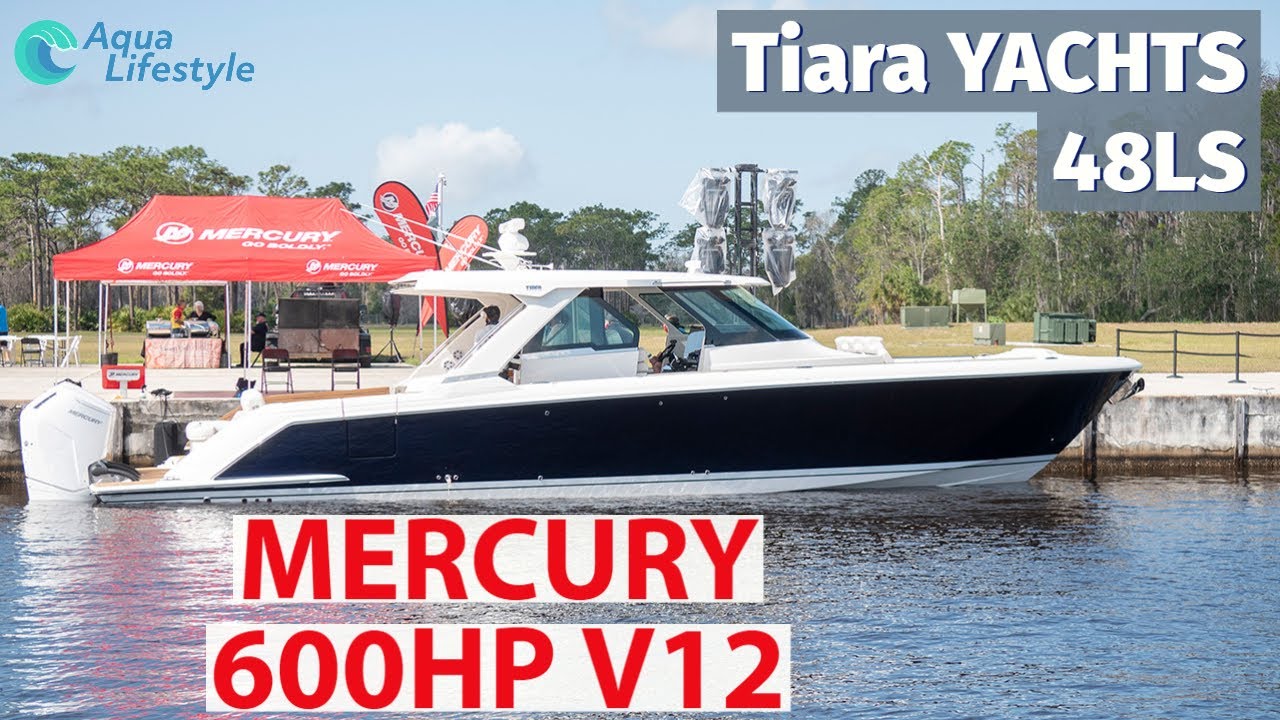 MERCURY MARINE 600hp V12 Outboards - Walk-through Tiara 48 LS