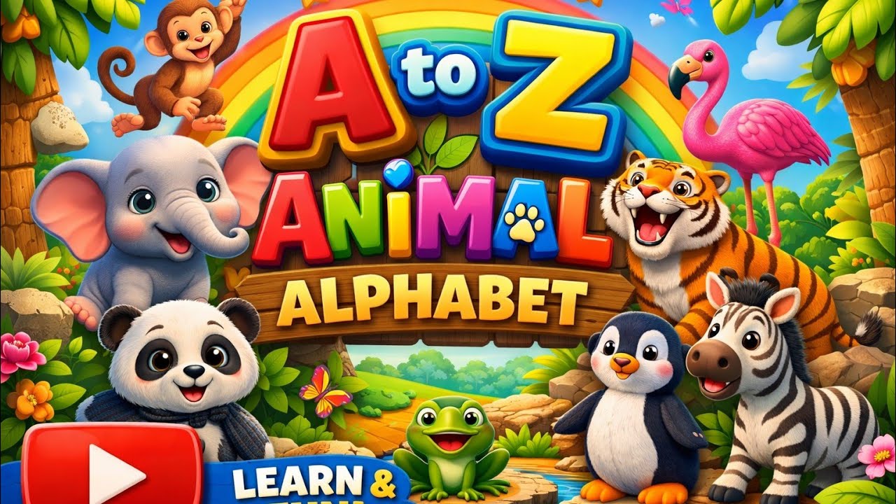 Alphabet  A to Z letters.Poem  fun words with music and rhyme.This video helps babies 
