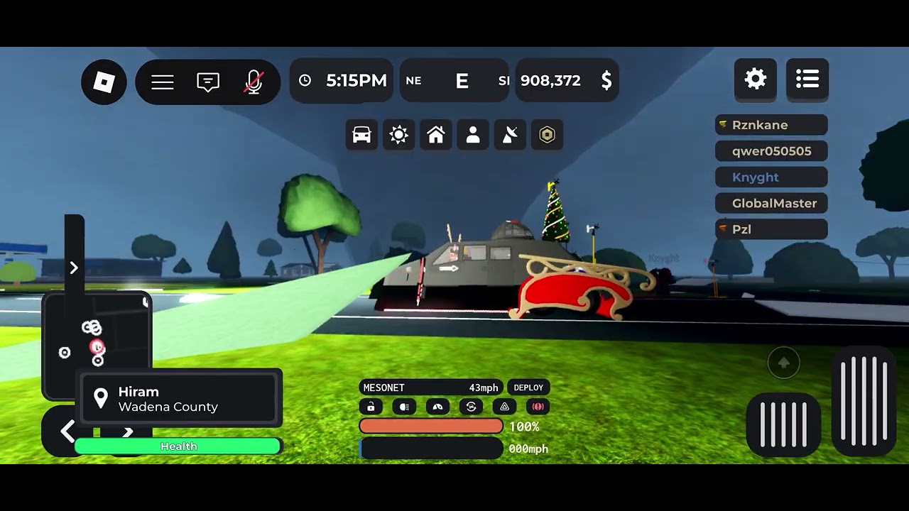 My first ever tornado intercept in the new 2025 Christmas TIV2 twisted Roblox  ￼