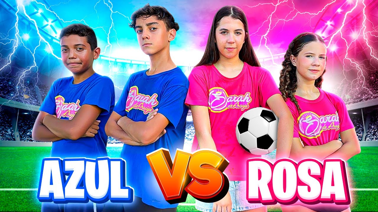 ROSA vs AZUL ! FUTEBOL DA SARAH com os AMIGOS - Sarah de Araújo
