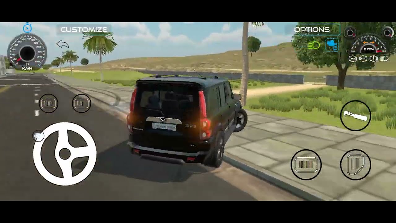 19 July 2025 Black Scorpio Car Game. Black Scorpio Ne Kiya Accident 😲😲.Scorpio Car Simulator Game. 