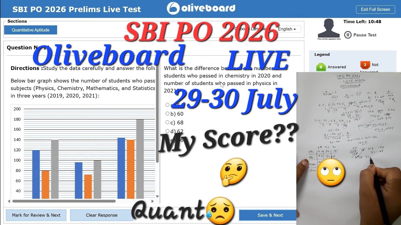 OLIVEBOARD SBI PO 2026_ЖИВОЙ пробный тест 29-30 ИЮЛЯ | Мой БАЛЛ🔥😎 | Поделитесь своим результатом✍...