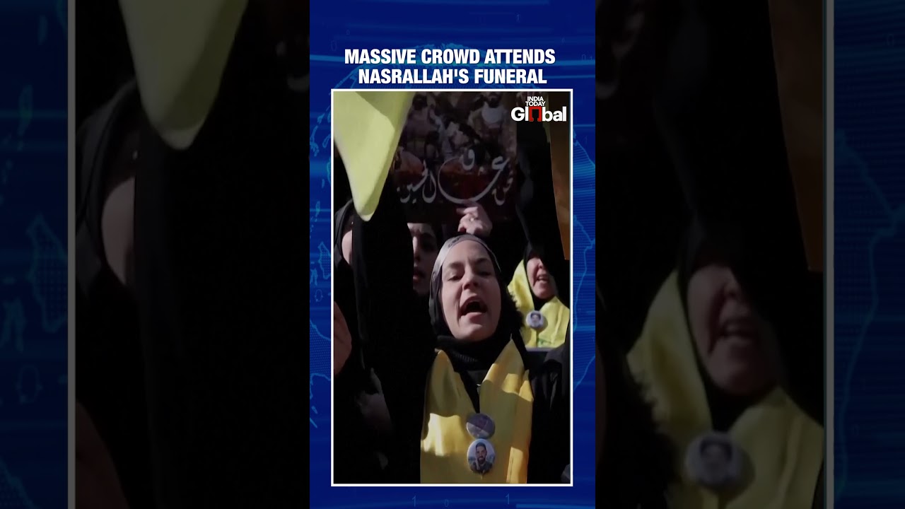 Massive Crowds Mourn Hezbollah Leader Hassan Nasrallah At Beirut Funeral