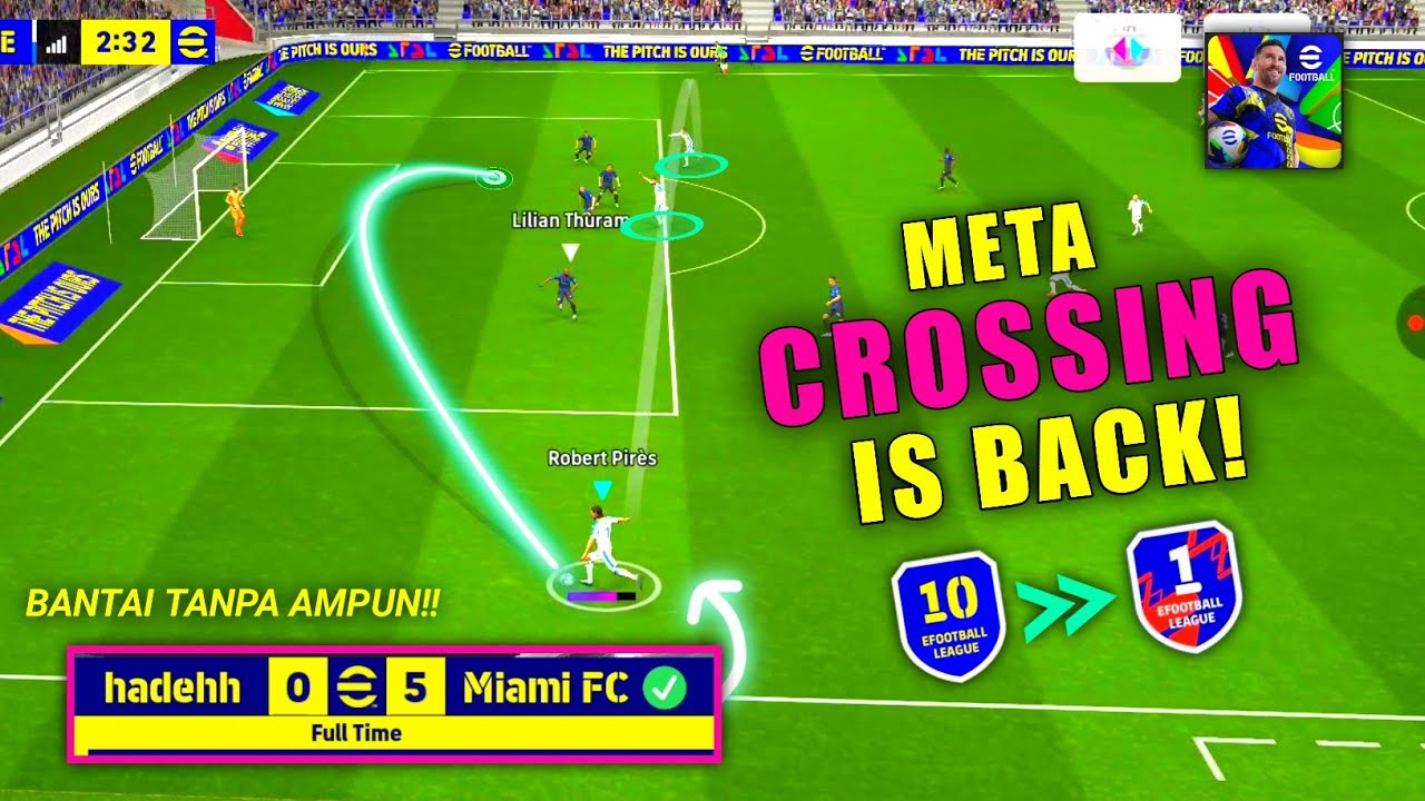 META CROSSING IS BACK! TIPS, CARA CROSSING SUSUN PEMAIN CROSSING EFOOTBALL 2025 MOBILE
