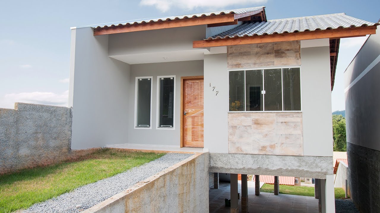 CASA MODERNA COM 124M² DE 2 PAVIMENTOS COM 2 QUARTOS GARAGEM COBERTA [PROJETO MODERNO]