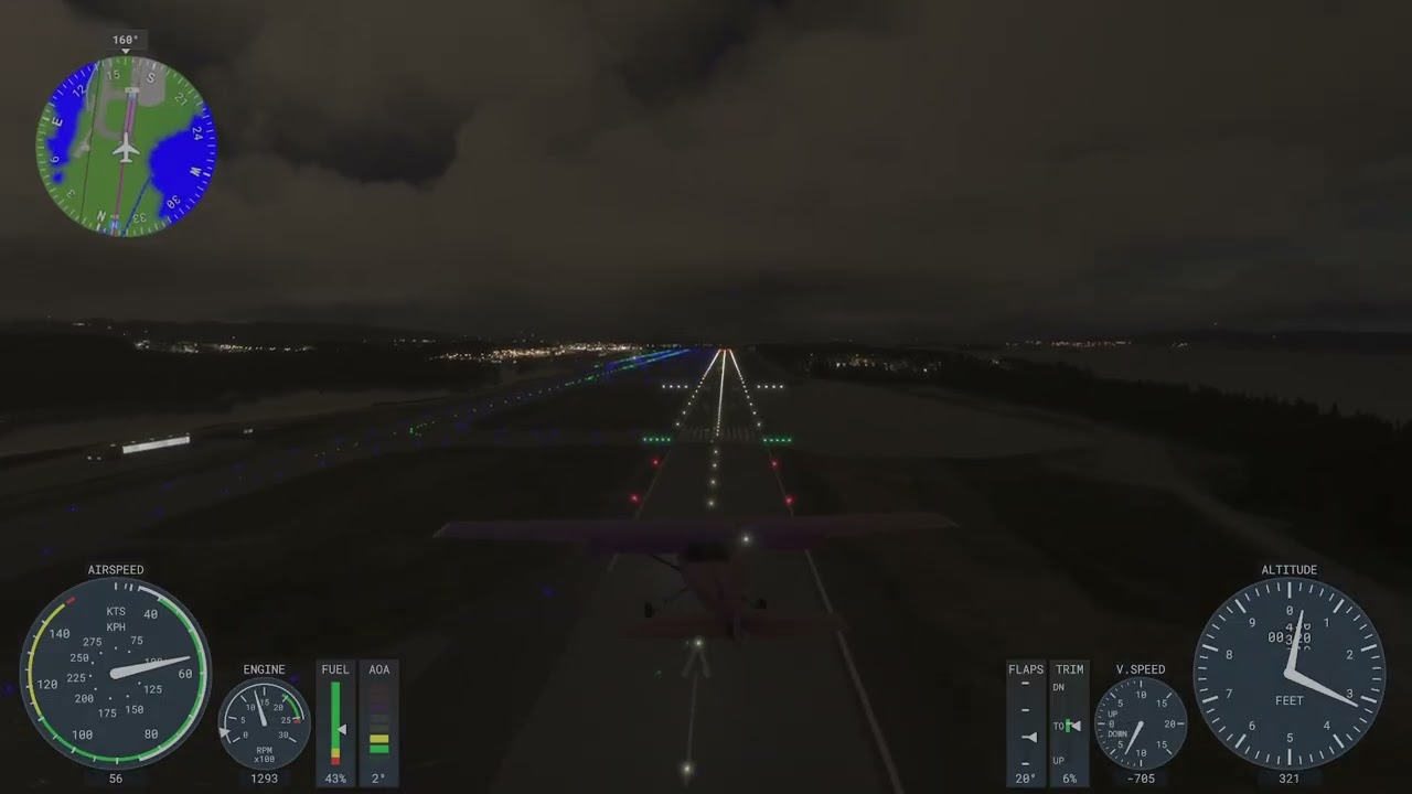 Landing at Bergen Airport, Norway, in Cessna 152 MSFS 24. Pilot lands at every airport in the world