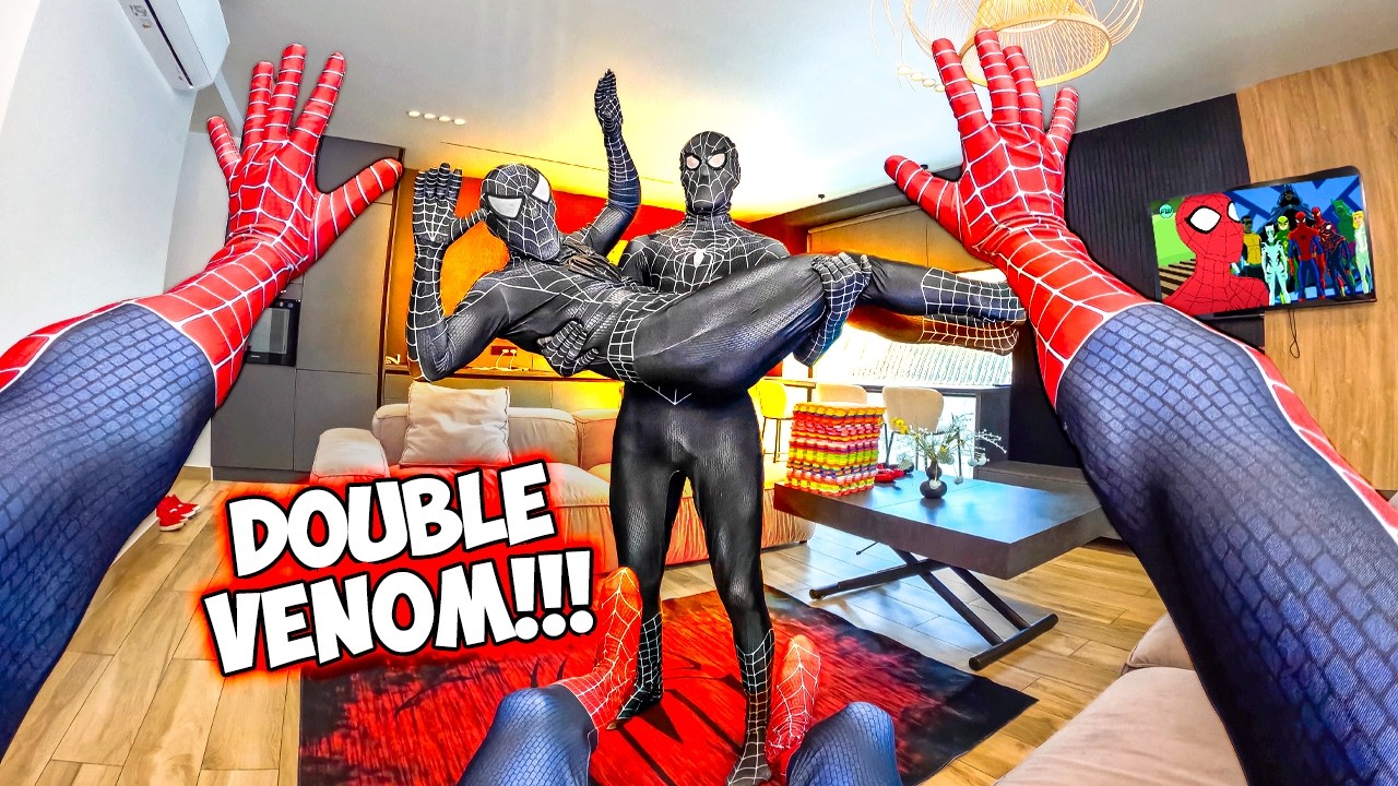 SPIDER-MAN vs DOUBLE VENOM CLONE NEIGHBOR's !!! (He Was Living Next Door Funny POV)