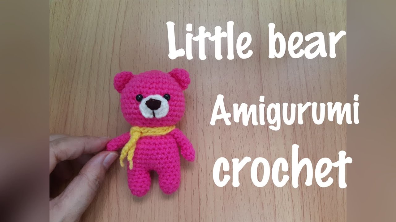 EP.49 สอนถักตุ๊กตาหมีโครเชต์/พวงกุญแจโครเชต์/How to amigurumi bear./Free pattern./Bear crochet