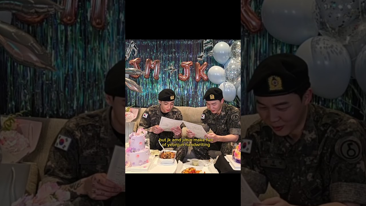 jk and jimin make fun of yeonjun handwriting 😂 