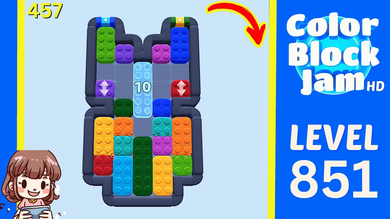 Color Block Jam Level 457 (851) Solution Walkthrough