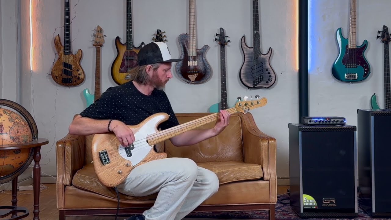 Mikkel Riber plays the Amrita Michael League Signature Bass from Bacci Guitars