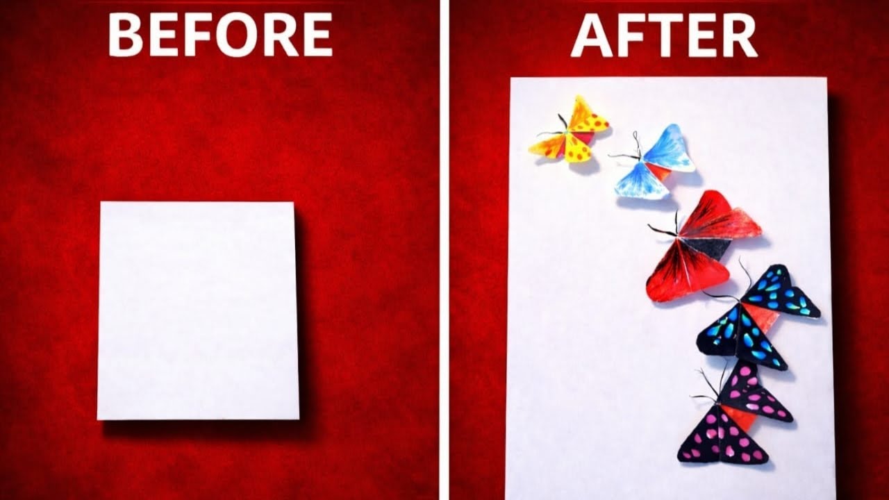 Wall decoration idea with paper/Home decoration idea/Easy diy