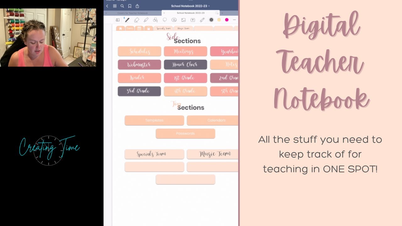 Digital Teacher Notebook and Teacher Planner for GoodNotes and Digital Planning