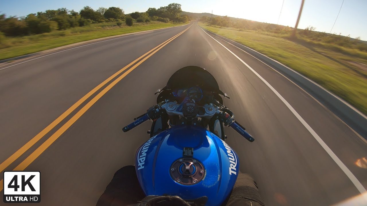 FULL CARBON Triumph Daytona goes for a sunset cruise! (Arrow Exhaust PURE SOUND)