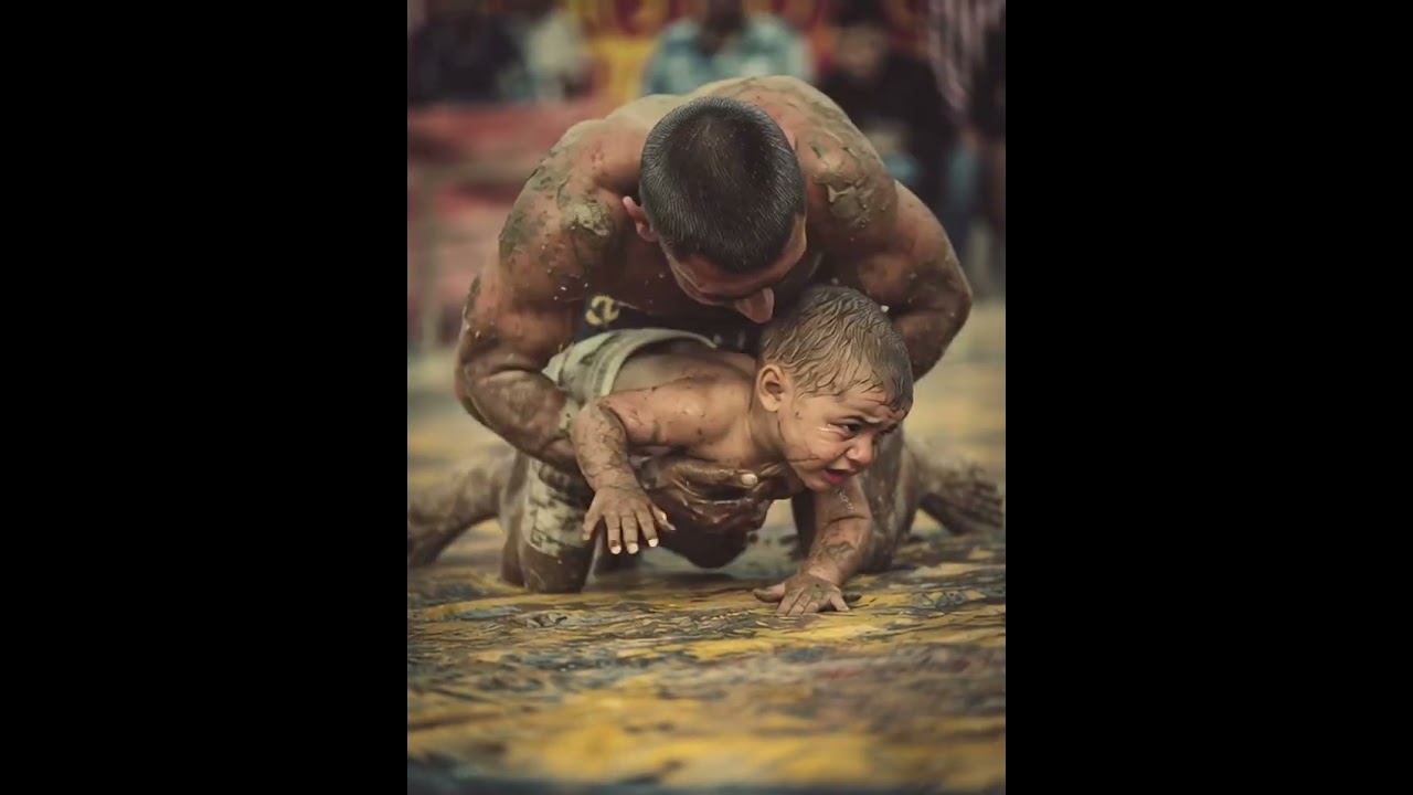 Tiny athlete crawls through mud with proud dad #MudPlay #ViralBaby