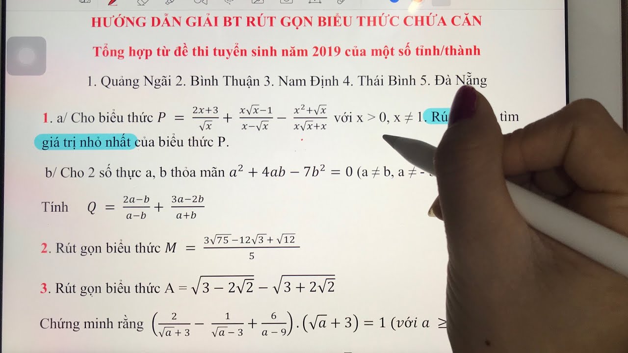 Toán 9 - Hướng dẫn chi tiết Rút Gọn Biểu Thức chứa căn || Tuyển sinh vào lớp 10