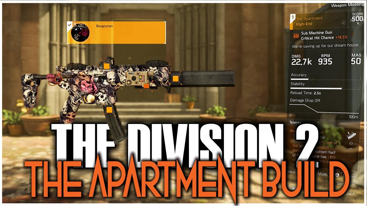 THE APARTMENT BUILD IN THE DIVISION 2 | 60% CHC 50% CHD 500K ARMOR SMG BUILD