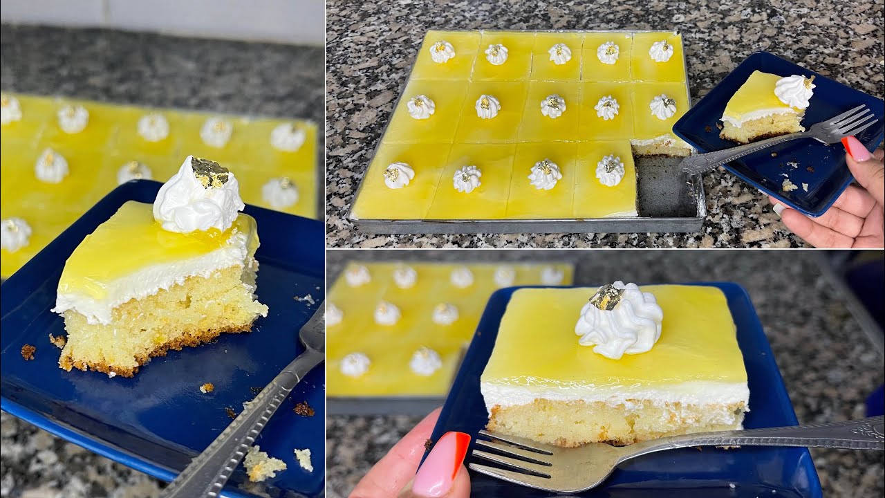 تحلية منعشة مشربة بذوق الليمون تبرد القلب فالسخانة هادي 😍🍋