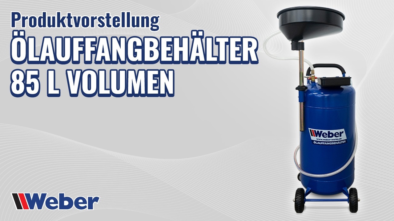 Weber Ölauffangbehälter mit 85 L Volumen und Druckluftentleerung