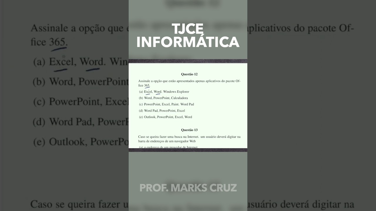 Quest&atilde;o 12 - Inform&aacute;tica TJCE