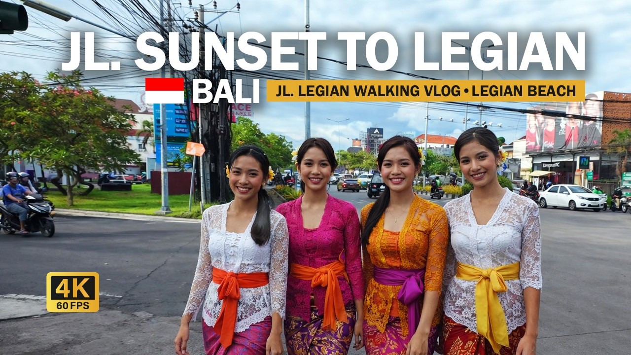 Walking from Jl. Sunset Road to Legian Beach | Jl. Legian Road Walking Bali