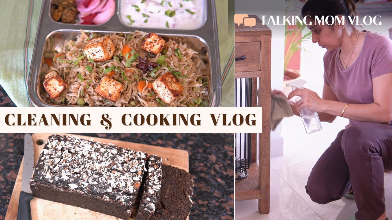 Cleaning and Cooking Vlog | Day in a Life of Indian Homemaker | Easy Veg Paneer Pulav & Ragi Cake