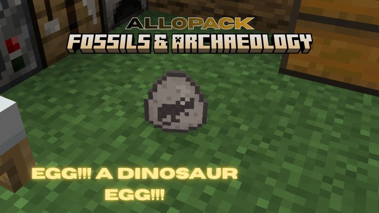 Minecraft Fossils and Archaeology : EGG!!! A Dinosaur Egg!!!