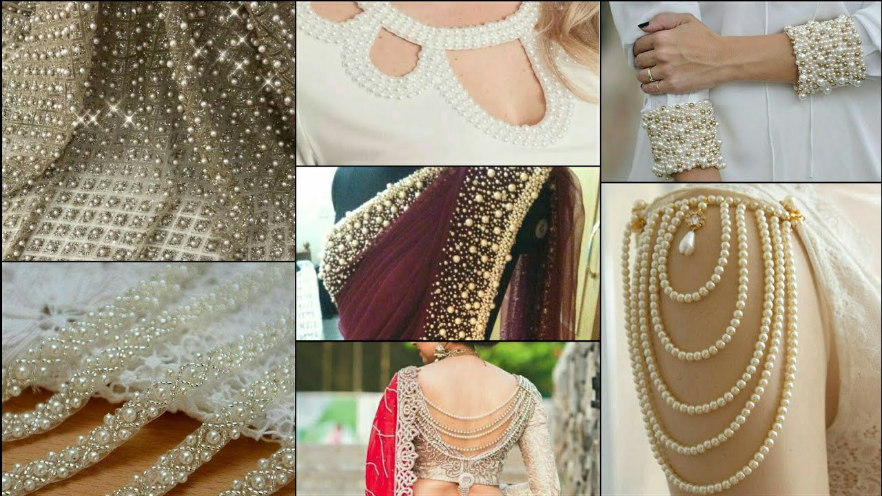 Unique Ways To Accessorise Your Saree,Blouse And Sleeves With Pearl accessory| Pearl Blouse Designs|