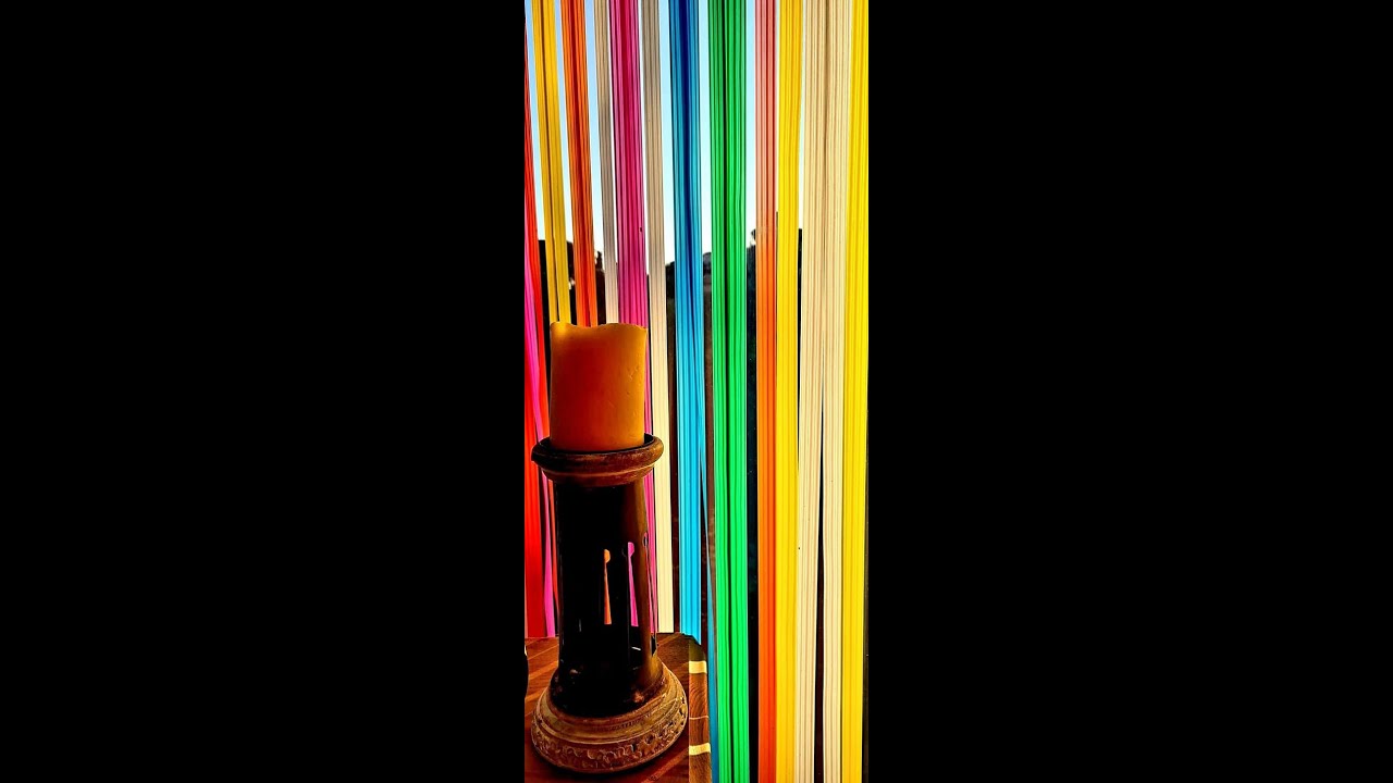 rideau lani&egrave;re plastique multicolore